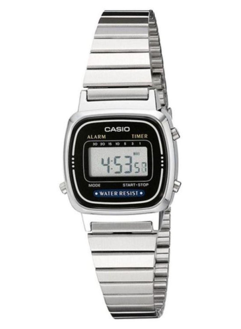 كاسيو ساعة يد شبابية رقمية مقاومة للماء طراز LA670WA - مقاس 25 مم - لون فضي للنساء - Image 1