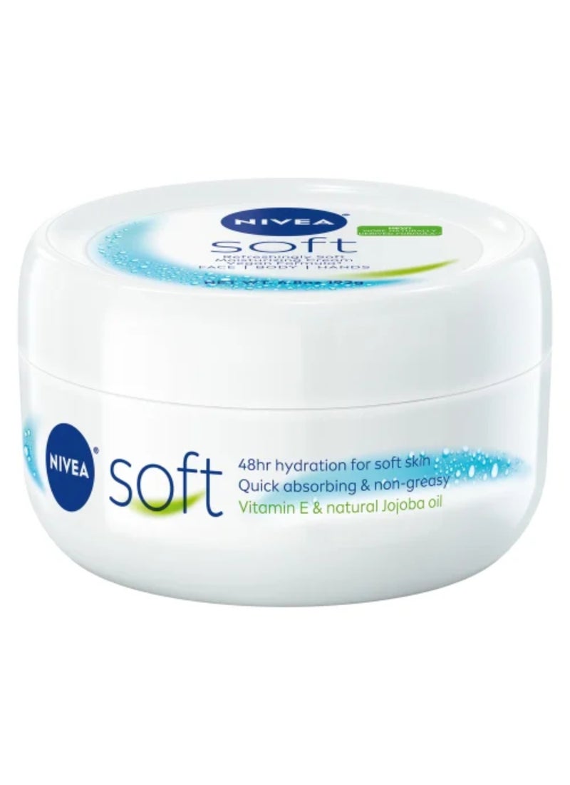 Nivea Soft Refreshingly Moisturizing Cream With Vegan Formula For Face Body And Hand 200ml - Image 1