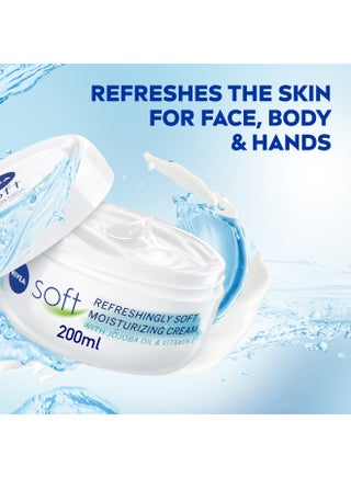 Soft Refreshingly Moisturizing Cream With Vegan Formula For Face Body And Hand 200ml - view 2