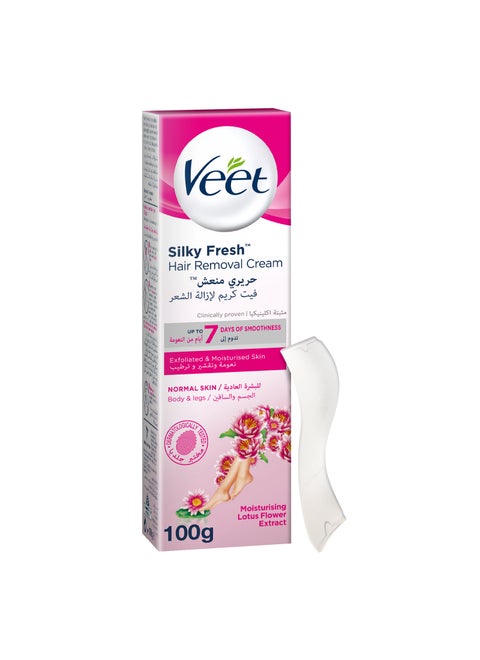 Moisturising Lotus Flower And Legs Silky Fresh Hair Removal Cream For Normal Skin 100.0grams