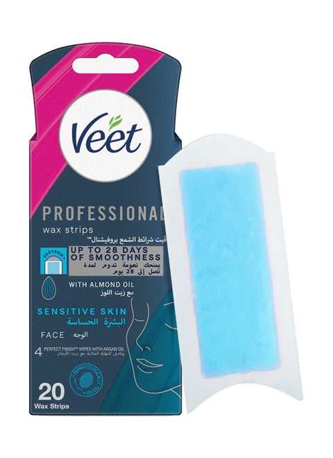 Hair Removal Easy Gel Face Strips For Sensitive Skin With Almond Oil