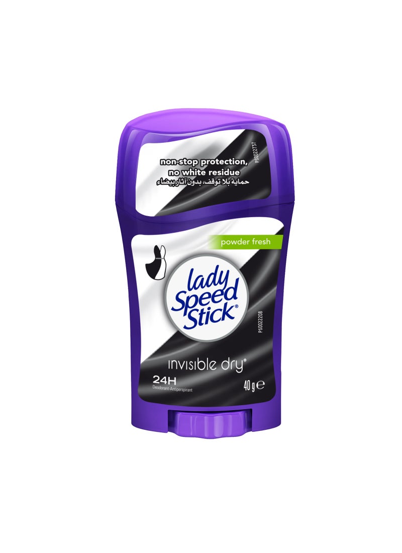 ليدي سبيد ستيك مزيل ومضاد التعرق إنفيزيبل دراي باودر فريش 40جرام - Image 1