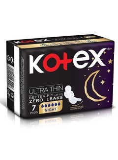 Kotex Ultra Thin Pads, Overnight Protection Sanitary Pads with Wings, 7 Sanitary Pads 7 Pieces  - Image 2