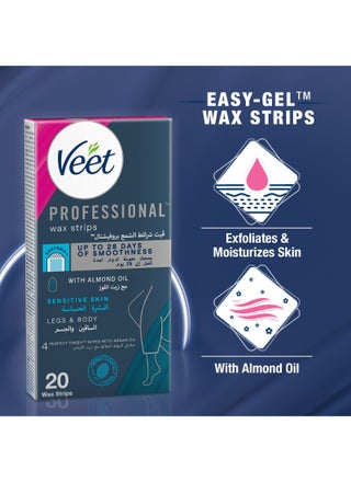 Hair Removal Easy Gel Strips Body And Legs For Sensitive Skin Soothing Almond Oil 20 Strips 20 Strips - view 3