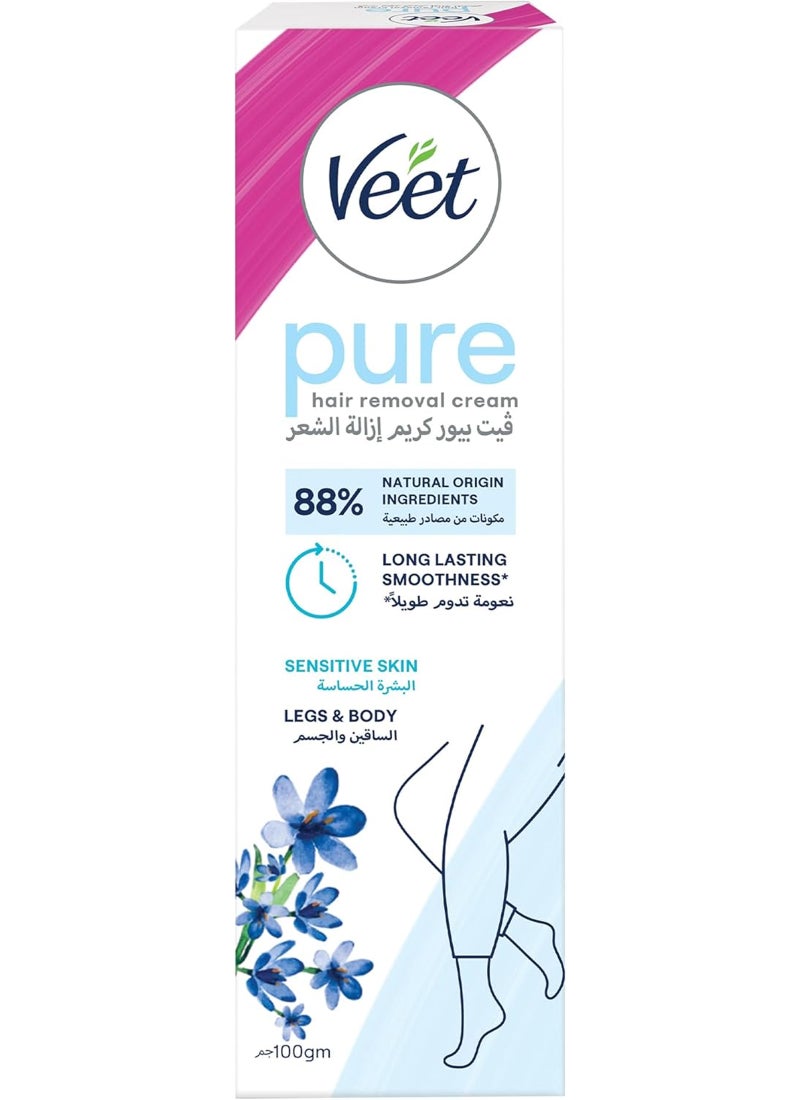 Veet Soothing Aloe Vera And Violet Blossom Silky Fresh Hair Removal Body And Legs Cream For Sensitive Skin Soothing Aloe Vera And Violet Blossom 100grams - Image 1