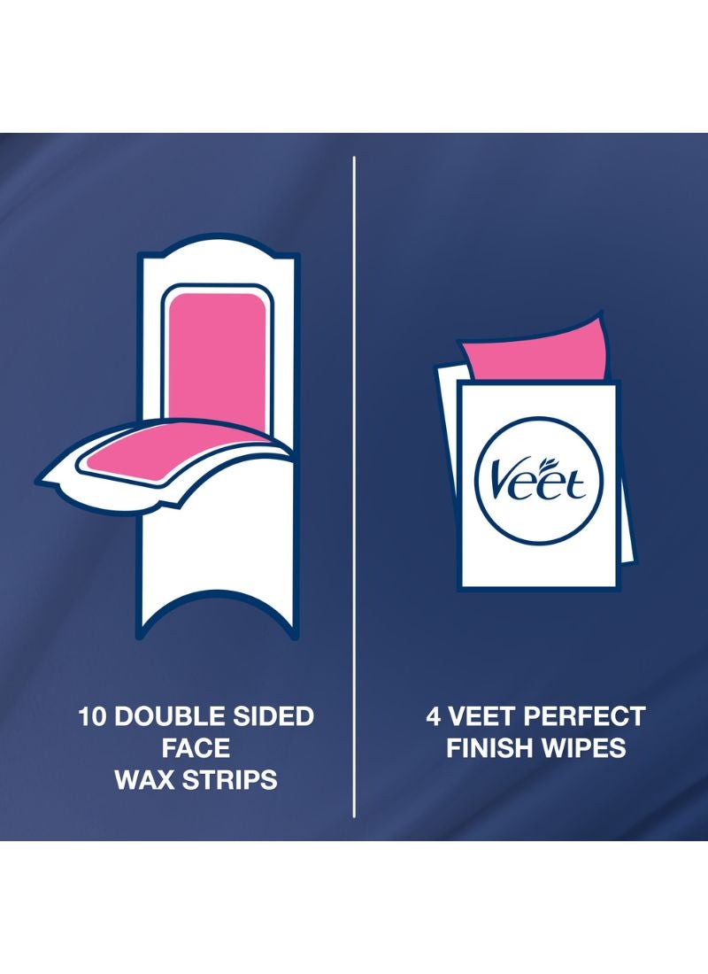 Veet - Easy Gel Wax Strips Body And Legs For Normal Skin Hair Removal Moisturising Shea Butter 20 Strips - Image 1