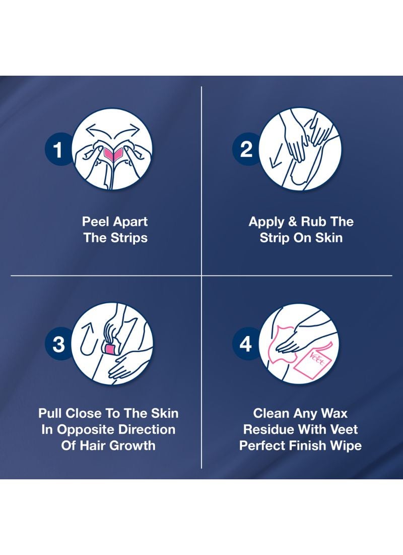 Veet - Easy Gel Wax Strips Body And Legs For Normal Skin Hair Removal Moisturising Shea Butter 20 Strips - Image 1