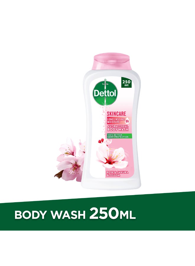 Dettol Skincare Showergel And Bodywash Rose And Sakura Blossom Fragrance 250ml  - Image 1