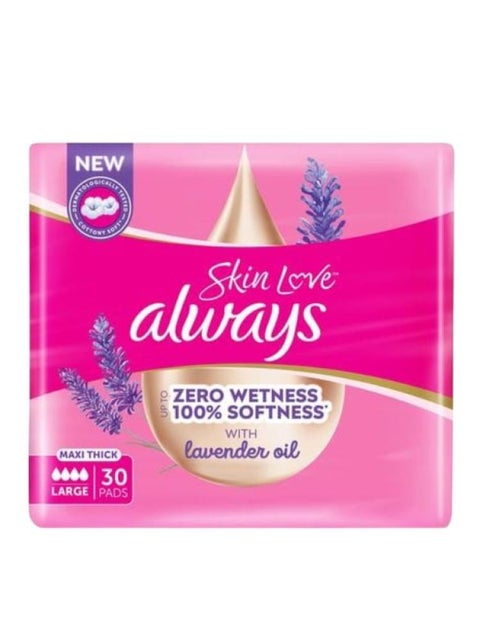 فوط صحية بنعومة القطن ماكسي سميكة بحجم كبير وبأجنحة، 30 قطعة 30 Pads
