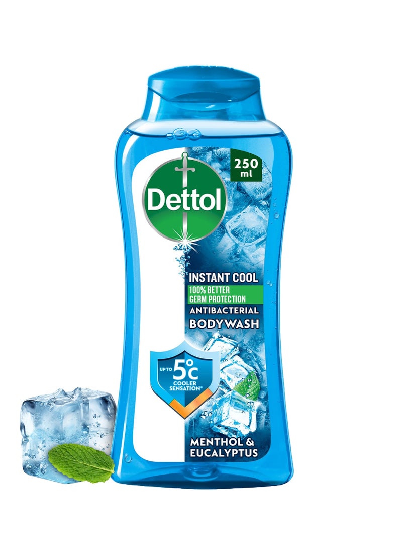 Dettol Instant Cool Antibacterial Bodywash With Menthol & Eucalyptus 250ml - Image 1