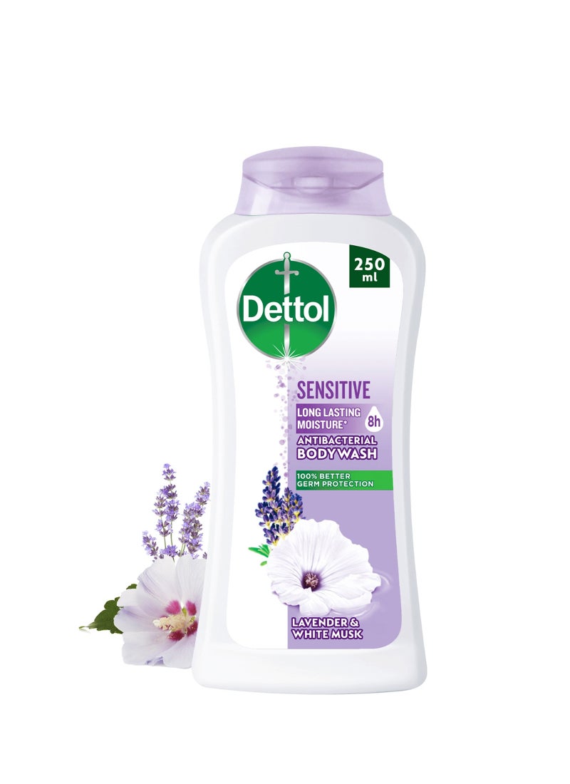 Dettol Sensitive Showergel And Bodywash Lavender And White Musk Fragrance 250ml - Image 1