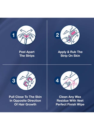 Professional Hair Removal Wax Strips for Sensitive Skin Bikini And Underarms,16 Strips blue - view 3
