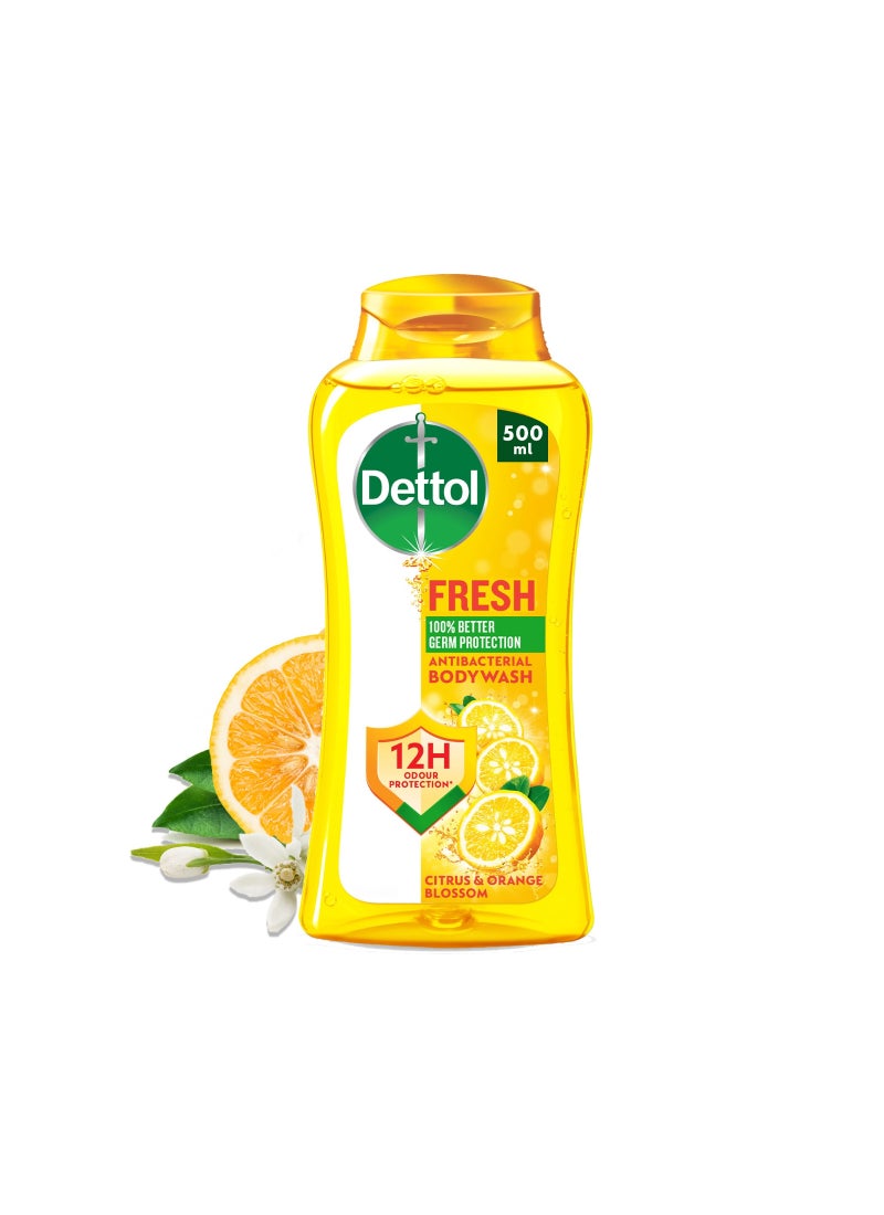 Dettol Fresh Antibacterial Citrus Body Wash, 500ml - Image 1