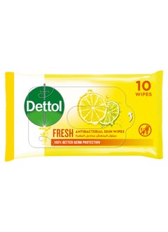 Fresh Antibacterial Skin Wipes , Pack of 10 Water Wipes
