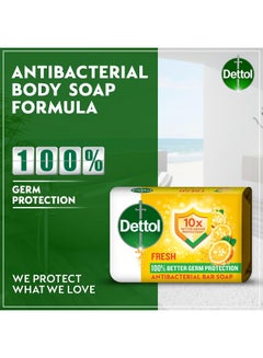 Dettol Fresh Anti-Bacterial Soap Bar Citrus & Orange Blossom Fragrance 165grams Pack of 4  - Image 2