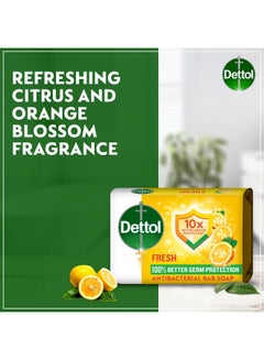 Dettol Fresh Anti-Bacterial Soap Bar Citrus & Orange Blossom Fragrance 165grams Pack of 4  - Image 5