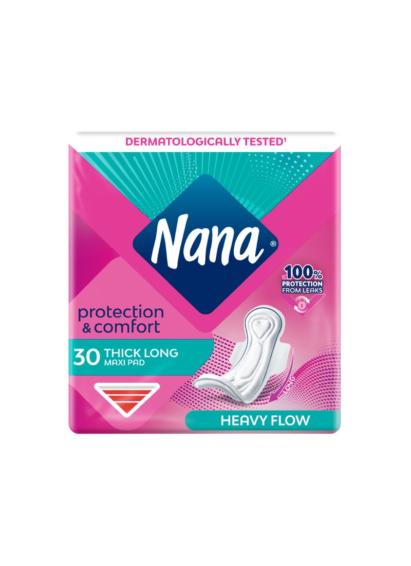 نانا 30 قطعة من فوط صحية بالأجنحة مقاس ماكسي 30-Piece - Image 2