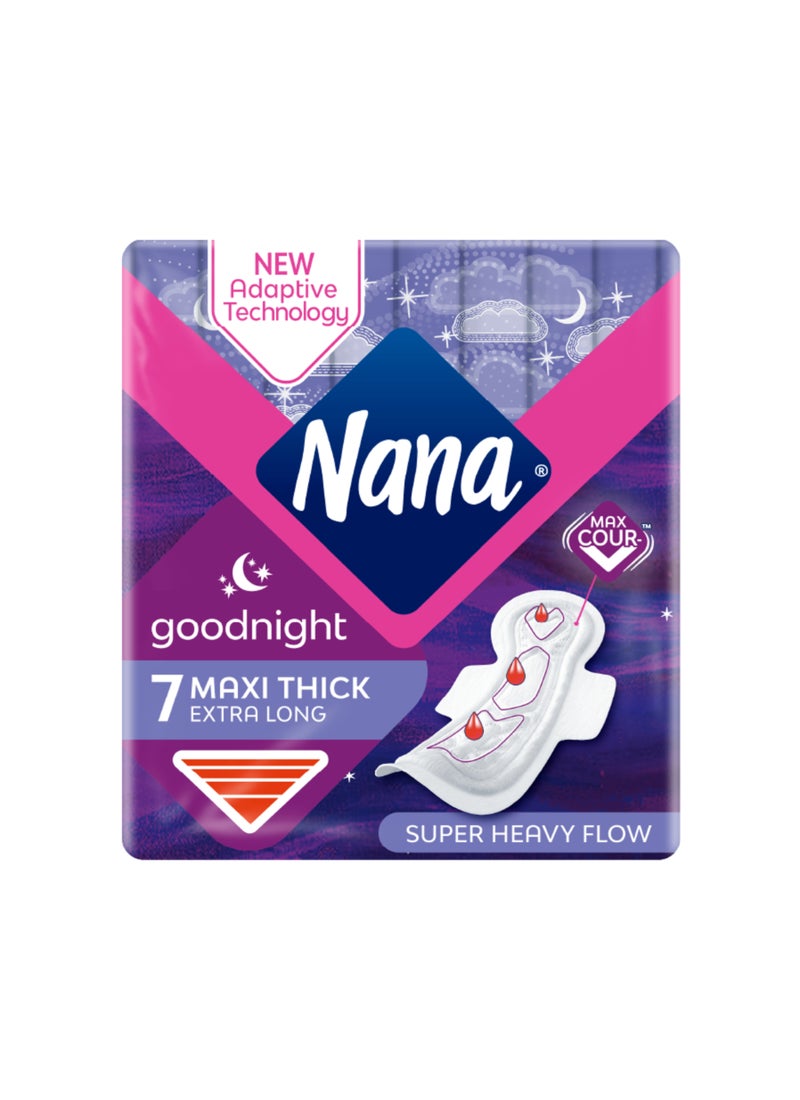 Nana Goodnight Maxi Thick Extra Long Pads, 7 Pieces - Image 2