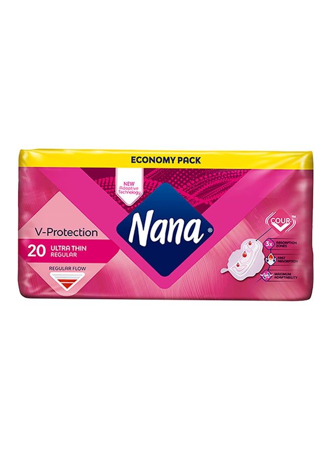 Nana - Ultra Thin Regular Flow Sanitary Pads, 20 Pieces - Image 1