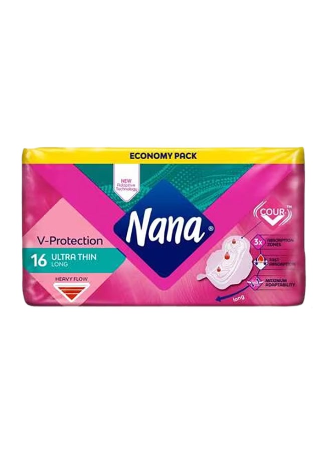 Nana Ultra Long Wings Sanitary Pads White 16 Pads  - Image 1