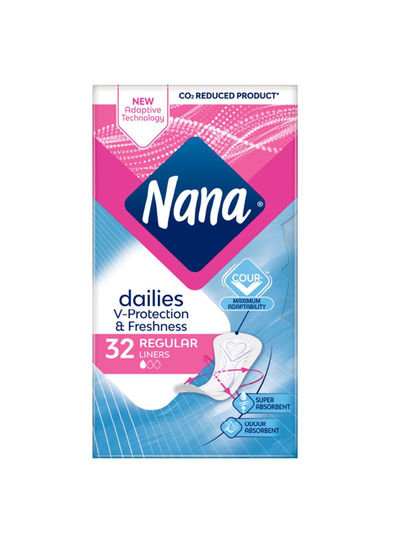 Nana Dailies Fresh Regular Liners White - Image 1