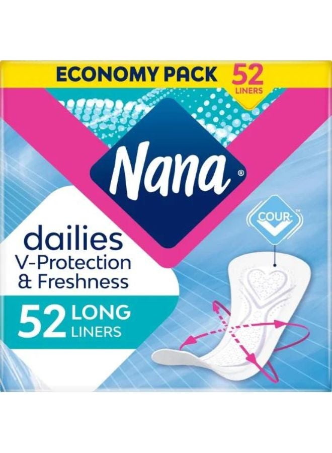 Nana 52-Piece Daily Fresh Long Panty Liners 