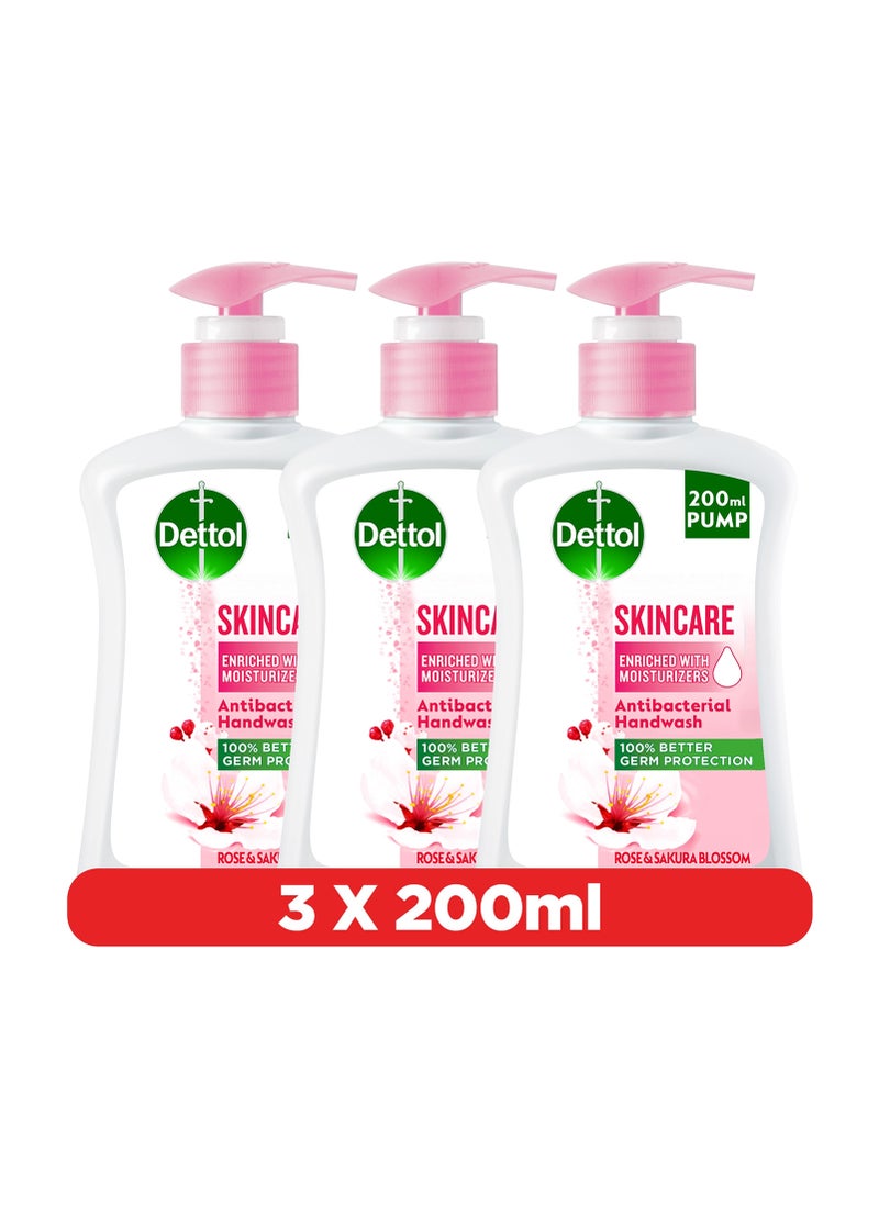 Skincare Anti-Bacterial Handwash Pack of 3 200ml