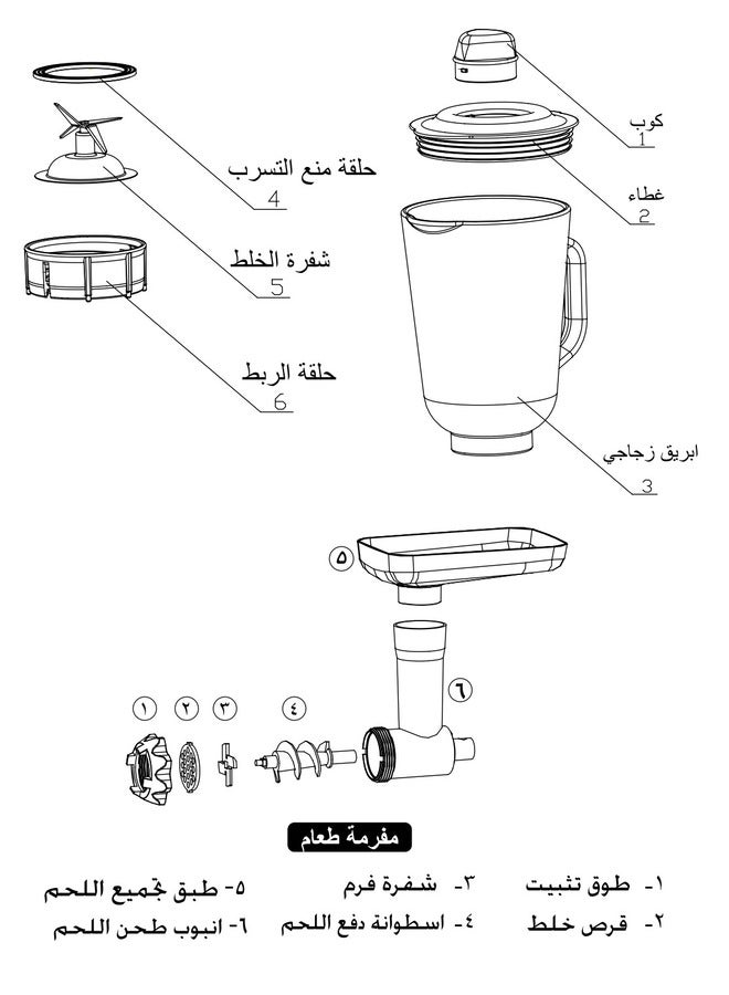 دوسيل - خلاط ستاند مع مطحنة لحوم DOSFP0020182 أحمر/أبيض - Image 1