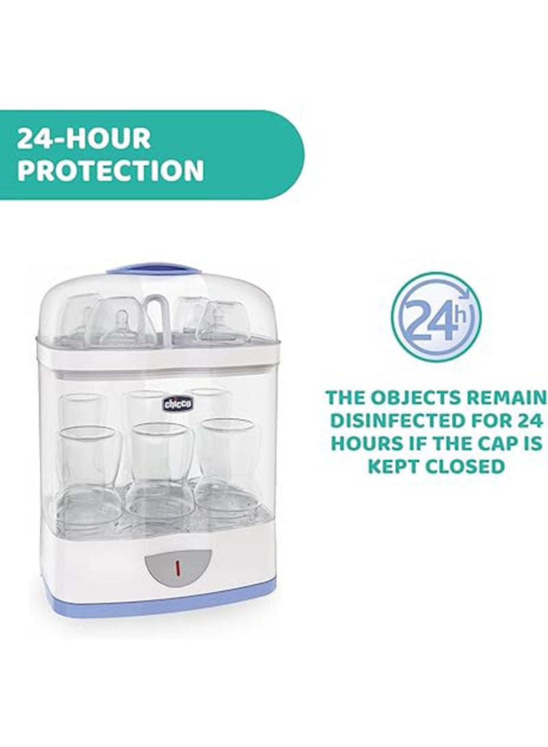 Chicco - 2-In-1 Sterilnatural Steam Sterilizer 24-hour Protection With Adjustable Size Bpa Free - Clear/White - Image 1