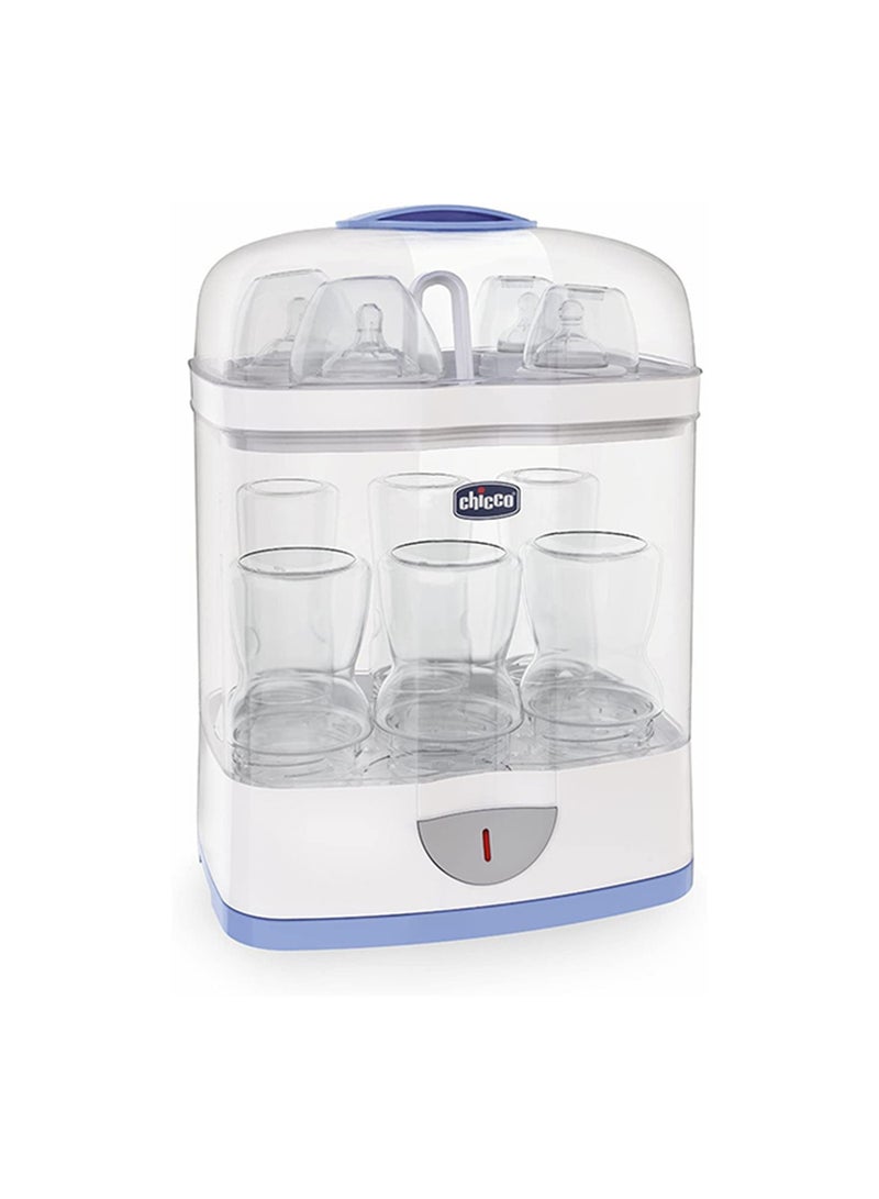 Chicco - 2-In-1 Sterilnatural Steam Sterilizer 24-hour Protection With Adjustable Size Bpa Free - Clear/White - Image 1
