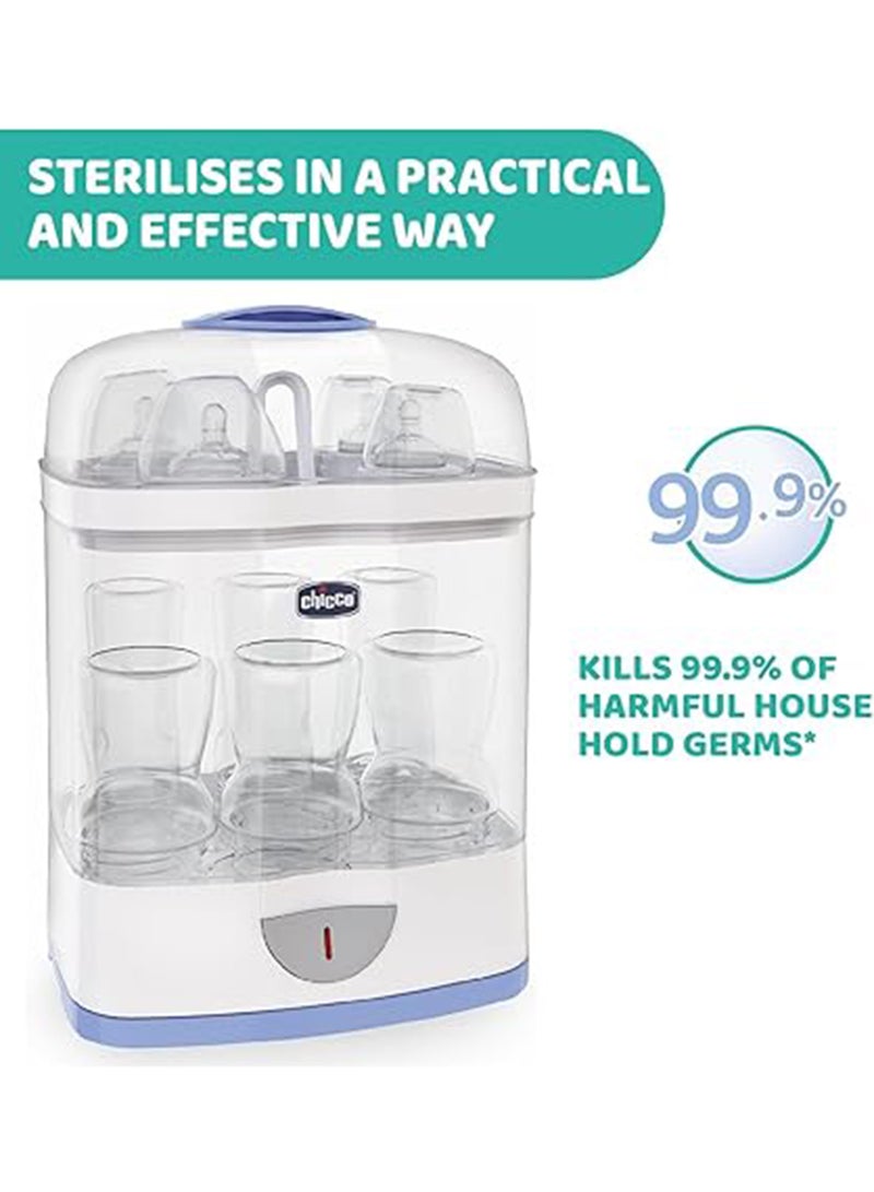 Chicco - 2-In-1 Sterilnatural Steam Sterilizer 24-hour Protection With Adjustable Size Bpa Free - Clear/White - Image 1