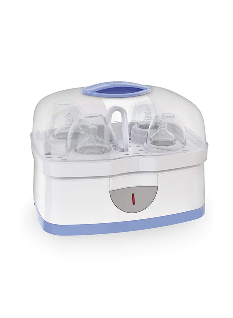 Chicco - 2-In-1 Sterilnatural Steam Sterilizer 24-hour Protection With Adjustable Size Bpa Free - Clear/White - Image 1