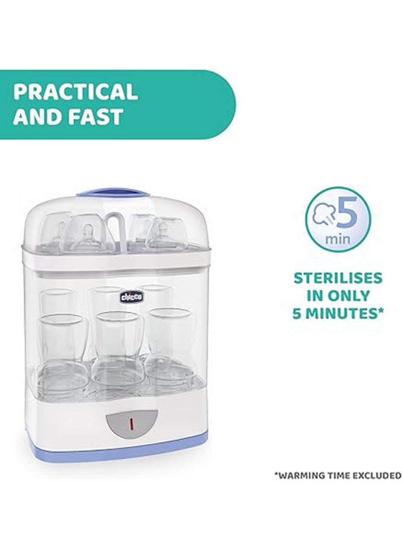 Chicco - 2-In-1 Sterilnatural Steam Sterilizer 24-hour Protection With Adjustable Size Bpa Free - Clear/White - Image 1