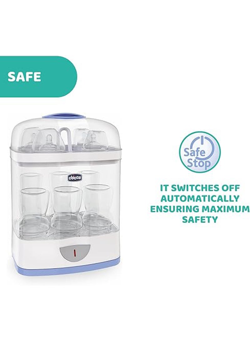 Chicco - 2-In-1 Sterilnatural Steam Sterilizer 24-hour Protection With Adjustable Size Bpa Free - Clear/White - Image 1