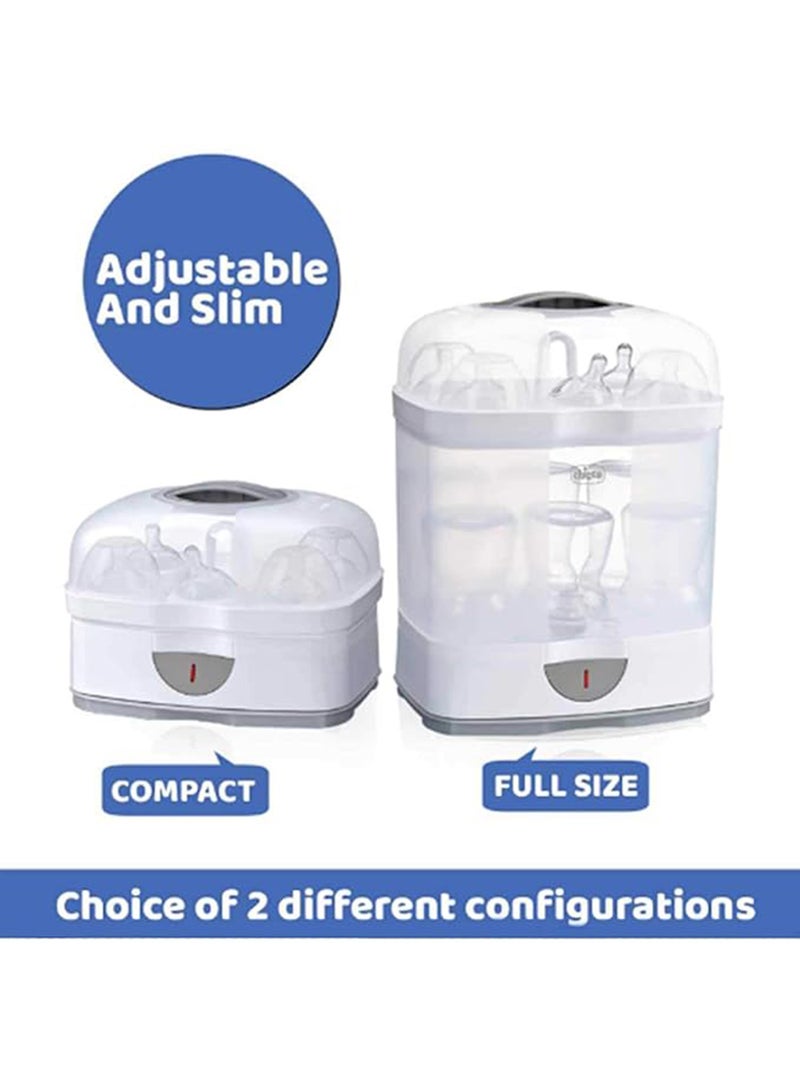 Chicco - 2-In-1 Sterilnatural Steam Sterilizer 24-hour Protection With Adjustable Size Bpa Free - Clear/White - Image 1