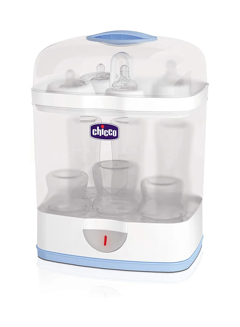 Chicco 2-In-1 Sterilnatural Steam Sterilizer 24-hour Protection With Adjustable Size Bpa Free - Clear/White