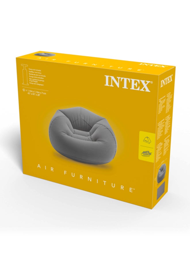 INTEX Beanless Bag Inflatable Lounge Chair Grey 114x114x71cm - Image 5