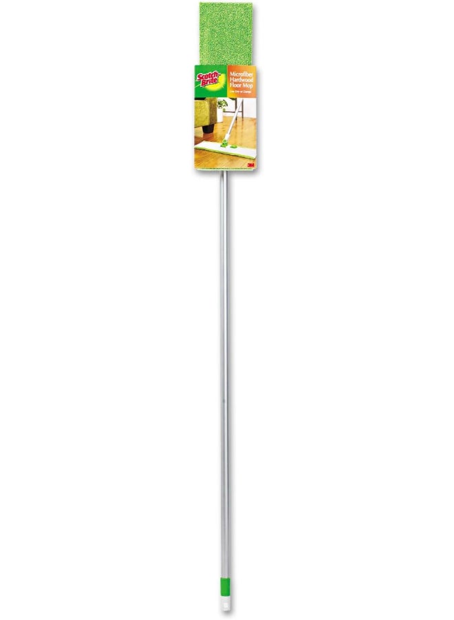 Scotch Brite Scotch-Brite Microfiber Hardwood Flat Floor Mop with Stick - Efficient Dust and Dirt Cleaning for Hardwood and Laminate Floors Green - Image 1