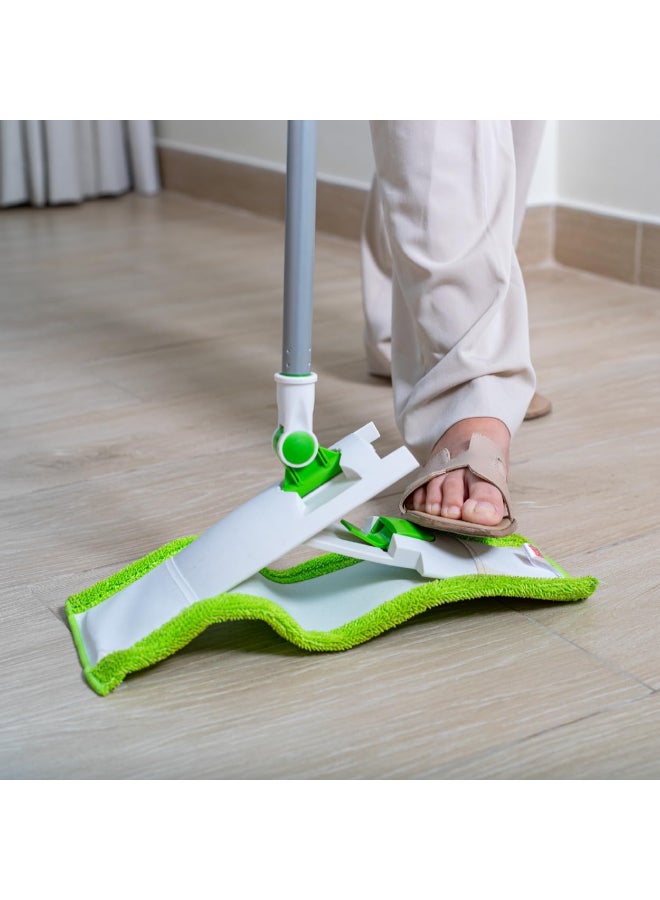 Scotch Brite Scotch-Brite Microfiber Hardwood Flat Floor Mop with Stick - Efficient Dust and Dirt Cleaning for Hardwood and Laminate Floors Green - Image 4