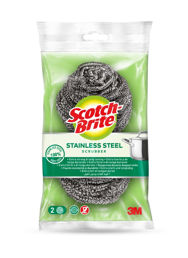 سكوتش برايت سلك من الستانلس ستيل للتنظيف، قطعتين متعدد الألوان - Image 1