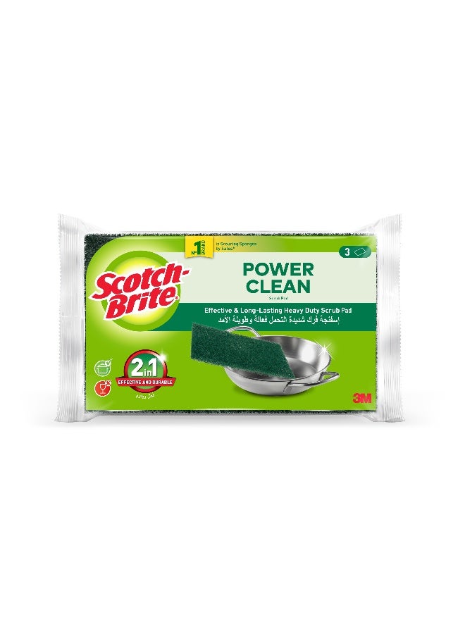 Scotch Brite Heavy Duty Classic Scouring pad, 3 units/pack | Kitchen sponge | Dish sponge | Scrub | General Purpose Cleaning | Food Safe | Non-Rusting | Kitchen, Garage, Outdoor - Image 1
