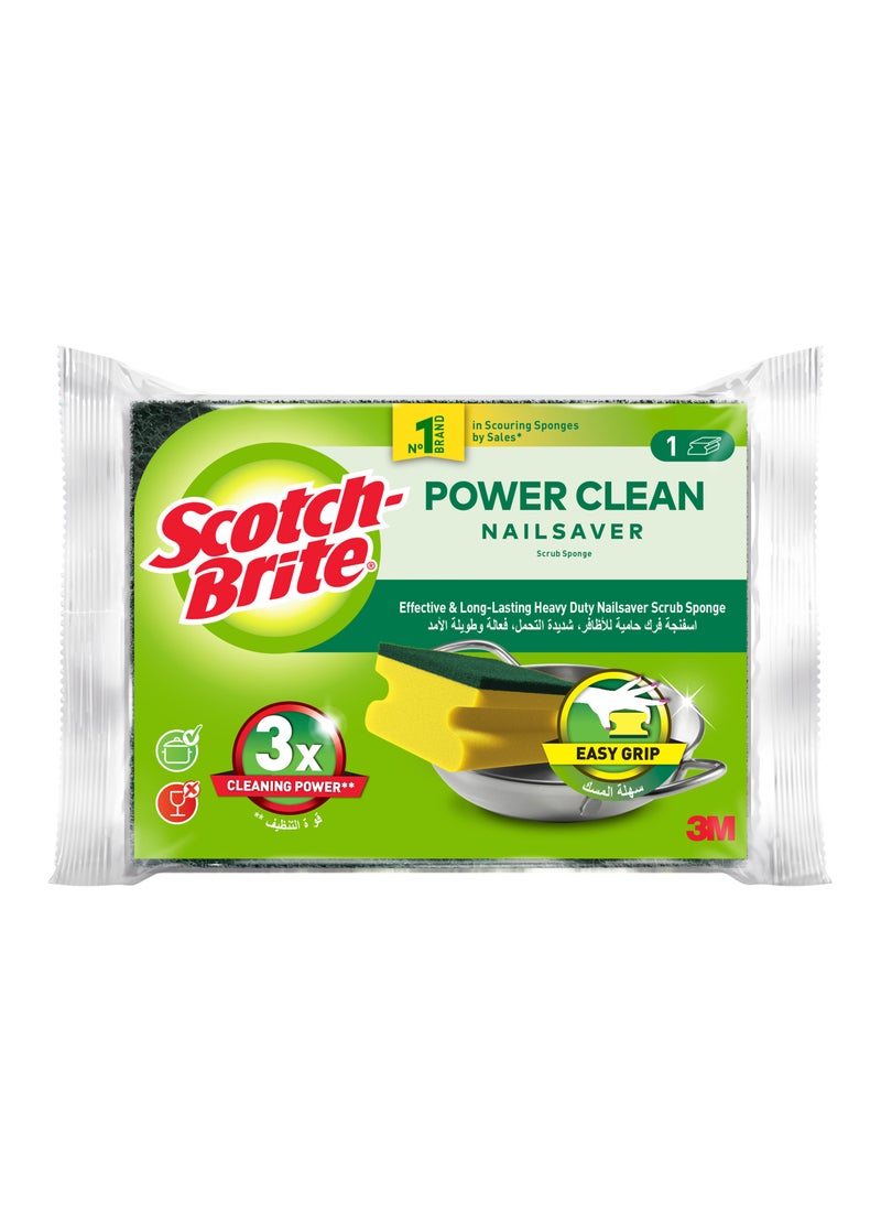 Scotch Brite Classic Nail Saver Scrub Sponge Green - Image 1