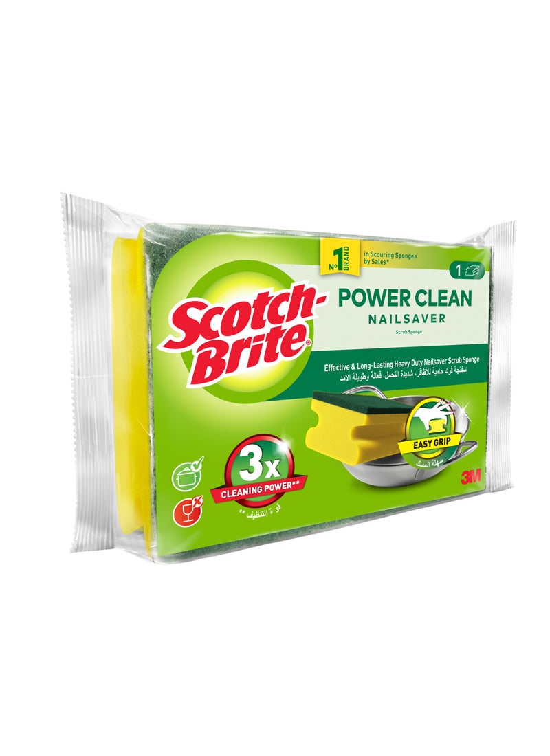 Scotch Brite Classic Nail Saver Scrub Sponge Green - Image 2