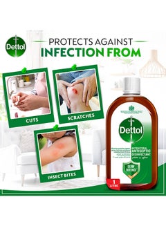 Dettol Antiseptic Antibacterial Disinfectant Liquid 1Liters  - Image 4