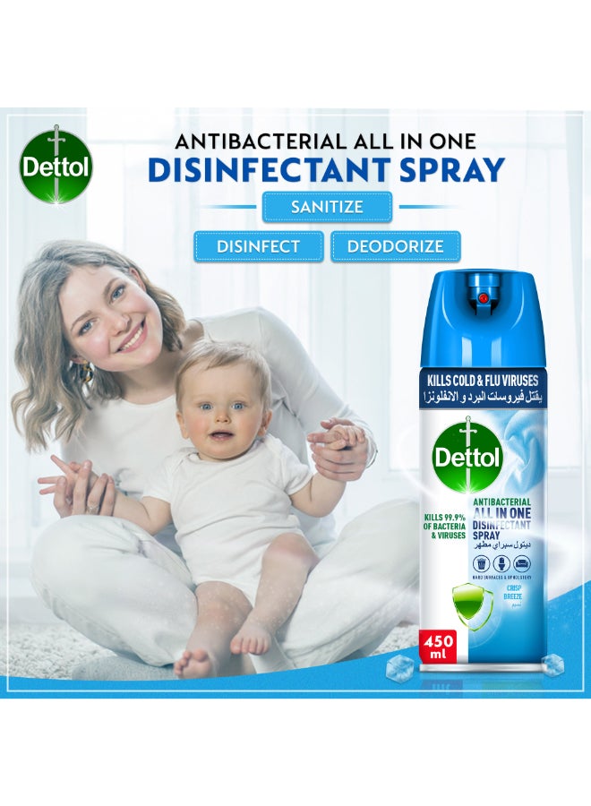 Dettol Antibacterial All In One Disinfectant Spray Crisp Breeze 450ml - Image 3