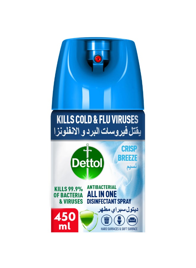 Dettol Antibacterial All In One Disinfectant Spray Crisp Breeze 450ml - Image 2