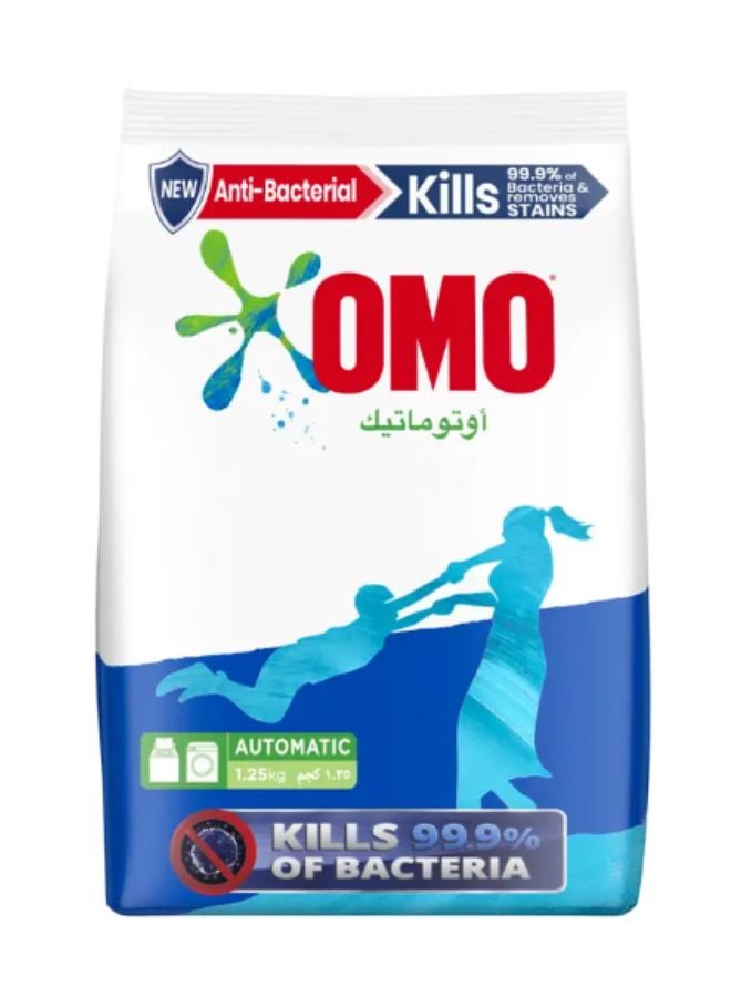 Omo - Antibacterial Fabric Solution Wash Laundry Detergent Active Powder Automatic For Washing Machine 1.25kg - Image 1