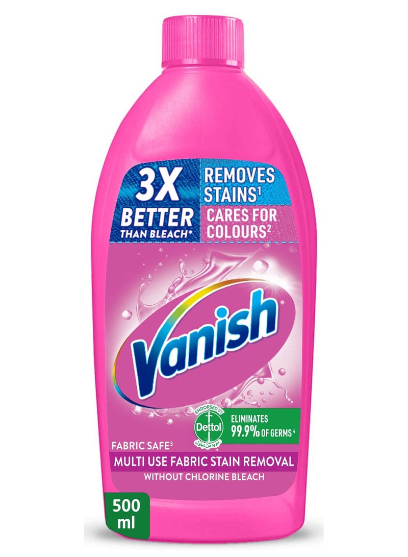 Vanish Multi Use Fabric Stain Remover Pink Liquid 500ml - Image 1