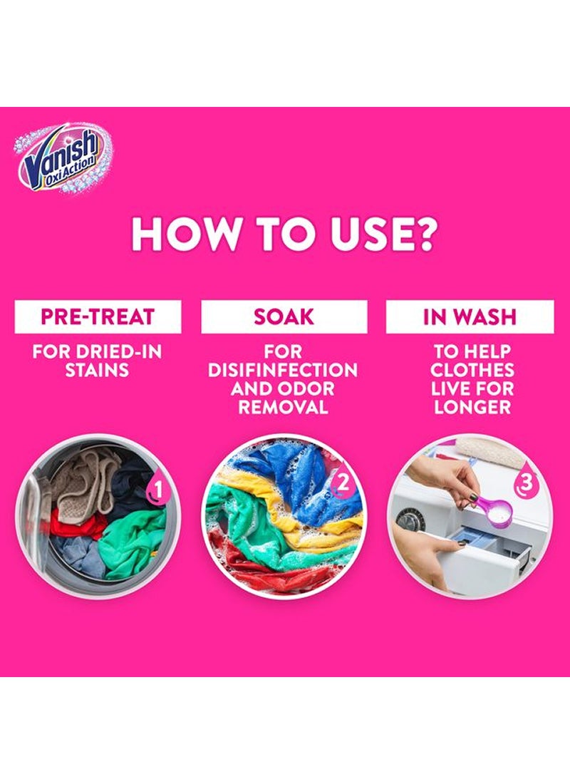 Vanish Oxi Action Fabric Stain Remover Powder Coloured And White Clothes 1kg - Image 2
