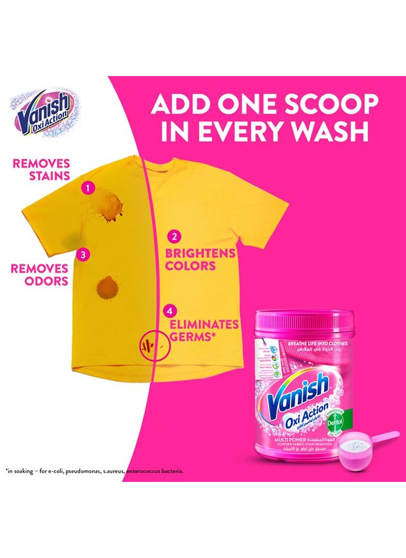 Vanish Oxi Action Fabric Stain Remover Powder Coloured And White Clothes 1kg - Image 4